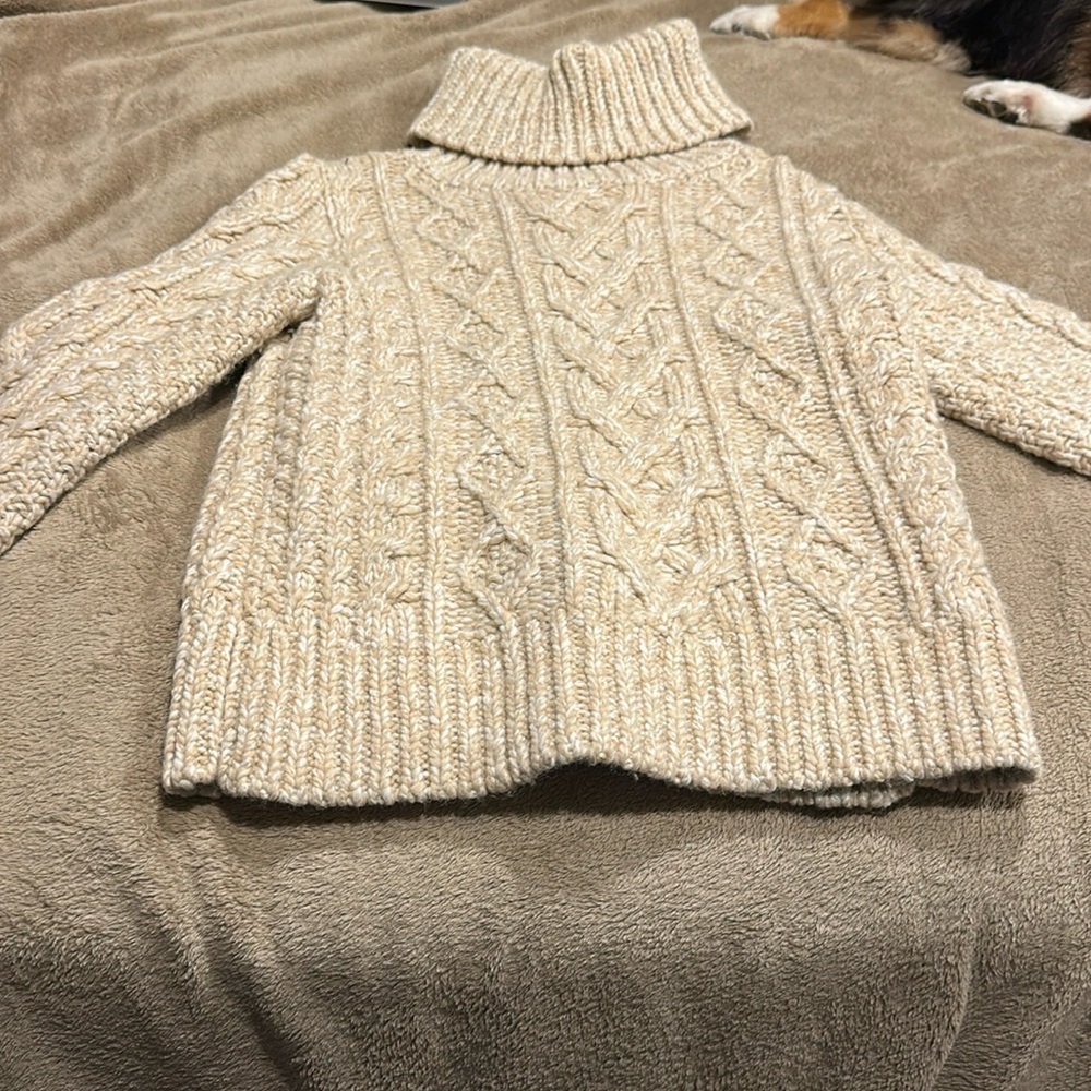 Banana Republic fisher cable knit turtleneck in oatmeal. XS